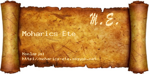 Moharics Ete névjegykártya